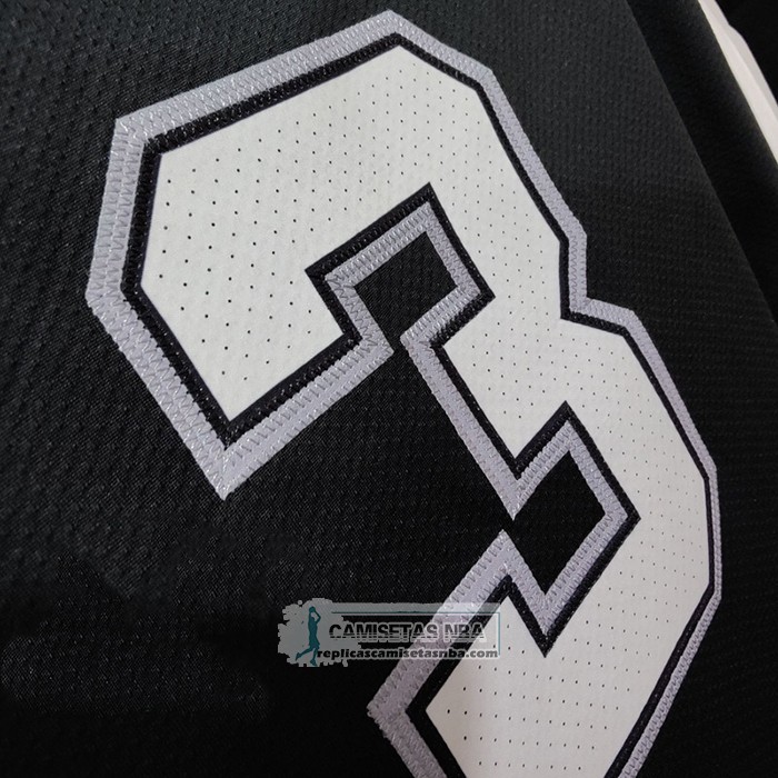 Camiseta San Antonio Spurs Keldon Johnson NO 3 Icon Autentico Negro